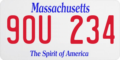 MA license plate 9OU234