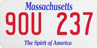 MA license plate 9OU237