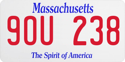 MA license plate 9OU238