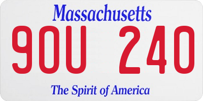 MA license plate 9OU240