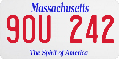 MA license plate 9OU242