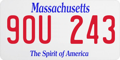 MA license plate 9OU243