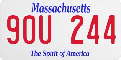 MA license plate 9OU244