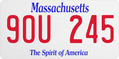 MA license plate 9OU245