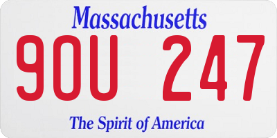 MA license plate 9OU247