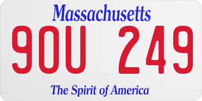 MA license plate 9OU249