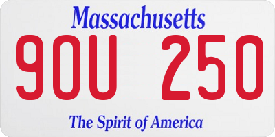 MA license plate 9OU250