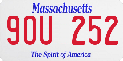MA license plate 9OU252