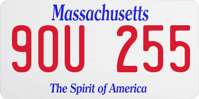 MA license plate 9OU255