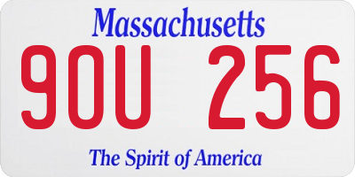 MA license plate 9OU256