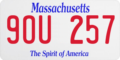 MA license plate 9OU257