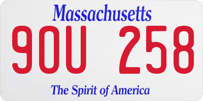 MA license plate 9OU258