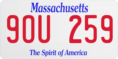 MA license plate 9OU259