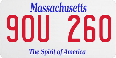 MA license plate 9OU260