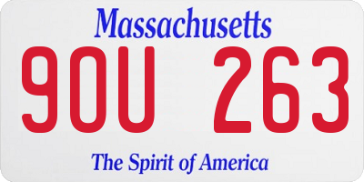 MA license plate 9OU263