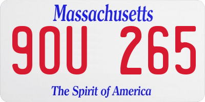 MA license plate 9OU265