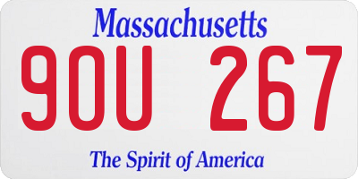 MA license plate 9OU267
