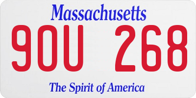 MA license plate 9OU268