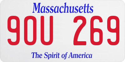 MA license plate 9OU269