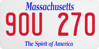 MA license plate 9OU270