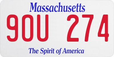 MA license plate 9OU274