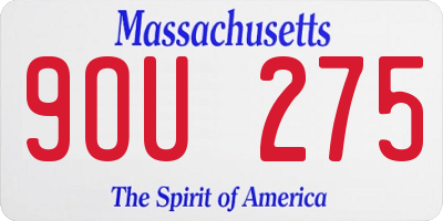 MA license plate 9OU275