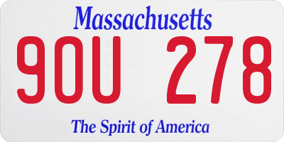 MA license plate 9OU278