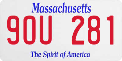 MA license plate 9OU281