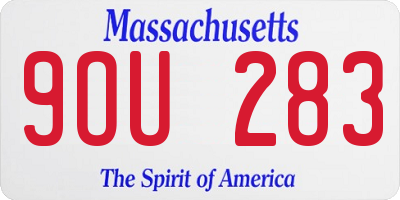 MA license plate 9OU283