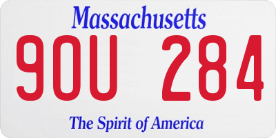 MA license plate 9OU284