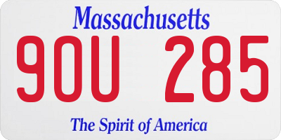 MA license plate 9OU285