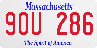 MA license plate 9OU286