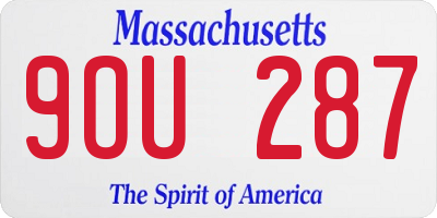 MA license plate 9OU287