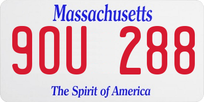 MA license plate 9OU288