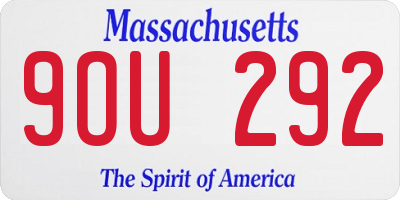 MA license plate 9OU292