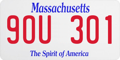 MA license plate 9OU301