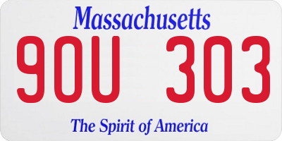MA license plate 9OU303