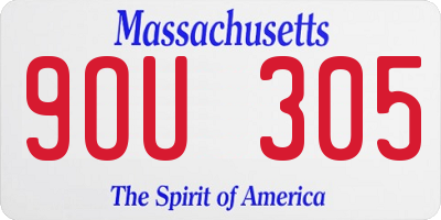 MA license plate 9OU305