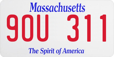 MA license plate 9OU311