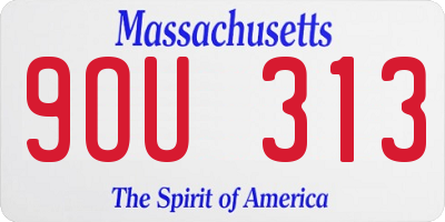 MA license plate 9OU313