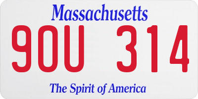 MA license plate 9OU314