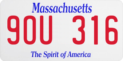 MA license plate 9OU316