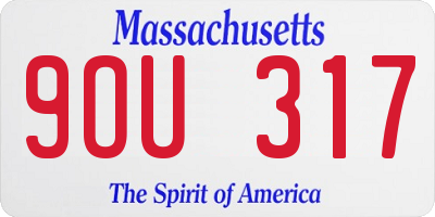 MA license plate 9OU317