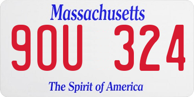 MA license plate 9OU324
