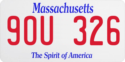MA license plate 9OU326