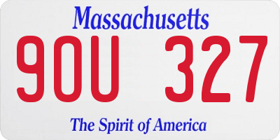MA license plate 9OU327