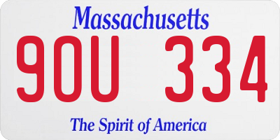 MA license plate 9OU334