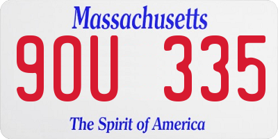 MA license plate 9OU335