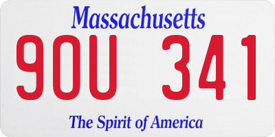 MA license plate 9OU341