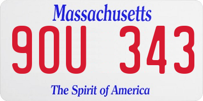 MA license plate 9OU343